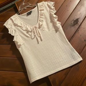 Voodoo Vixen Butterfly Ruffle sweater top, XL